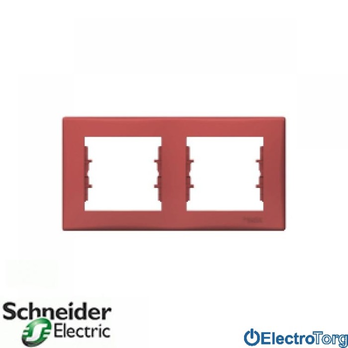 Рамка двойная горизонтальная красная Sedna Schneider Electric (Шнайдер Электрик)