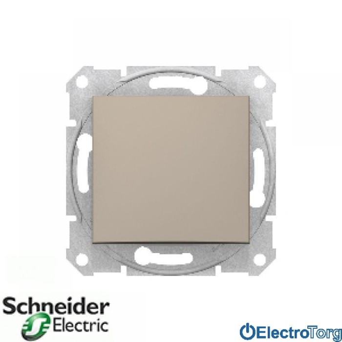 Переключатель (проходной выключатель) 1-клавишный 10AX титановый Sedna Schneider Electric (Шнайдер Электрик)