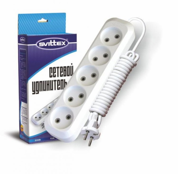 купить купить Удлинитель 2м &quot;SVITTEX&quot; 2200Вт 220В 10А (пять розеток )  