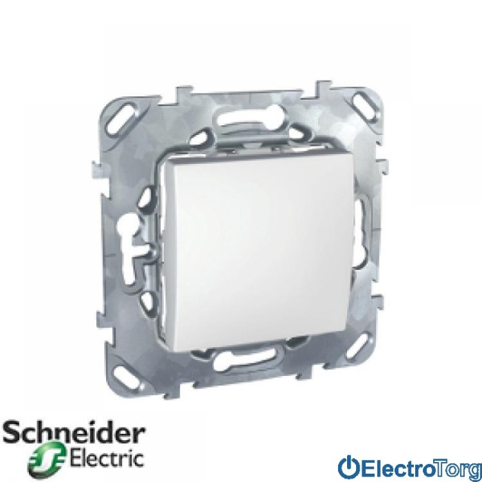 Выключатель 1-клавишный 10AX белый Unica Schneider