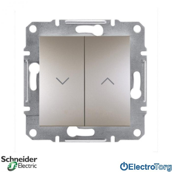 Выключатель кнопочный для жалюзи бронза Asfora Schneider Electric (Шнайдер Электрик)