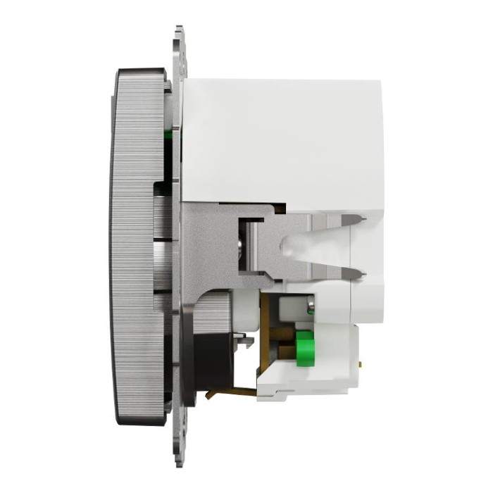 купить купить Розетка з заземленням + 2 USB тип А Матовий алюміній Sedna Elements Schneider Electric  