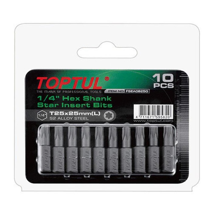 купить купить Набор насадок отверточных 1/4&quot; TOPTUL L25мм T40 10ед. FSEA0840G  