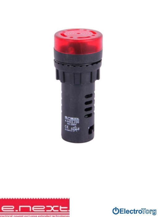 купить купить Светозвукосигнальная аварийная арматура e.ad22.230.buzzer.red Ø22мм 230В АС красная E.NEXT(Енекст)  