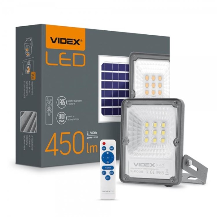 купить купить LED прожектор автономний VIDEX 10W 5000K  