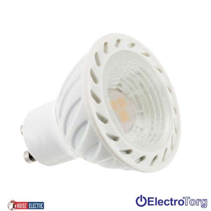 Лампа светодиодная SMD LED GU10 100-250V 6W 6400K Horoz Electric  