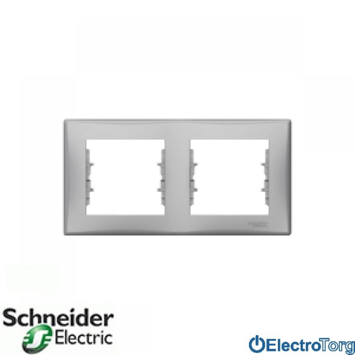 Рамка двойная горизонтальная алюминиевая Sedna Schneider Electric (Шнайдер Электрик)