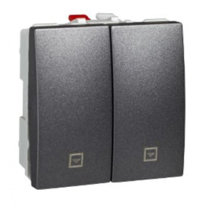 Выключатель для жалюзи с электронной блокировкой графитовый Unica Schneider