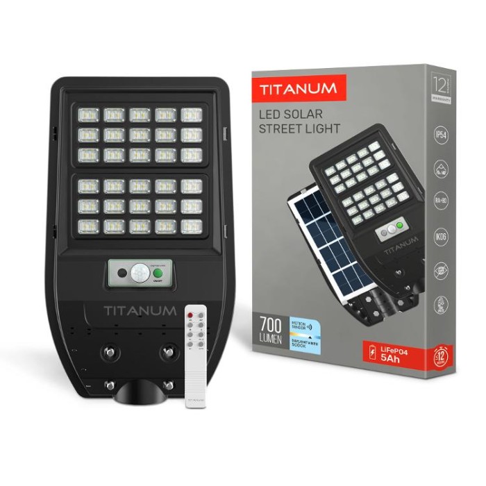 купить купить LED світильник сонячний IP54 TITANUM 700Lm 5000K Сенсорний  