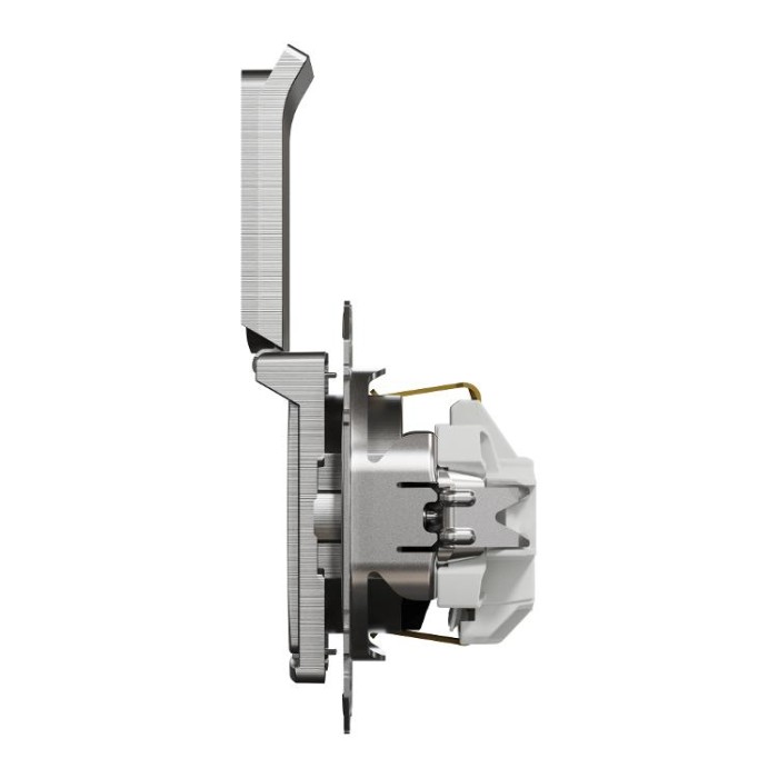 Розетка з заземленням, зі шторками та кришкою Матовий алюміній Sedna Elements Schneider Electric