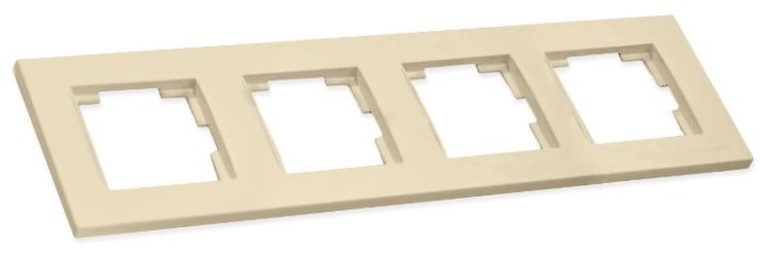 Рамка горизонтальна чотиримісна RITA, Mutlusan, крем, (2220 800 1402)