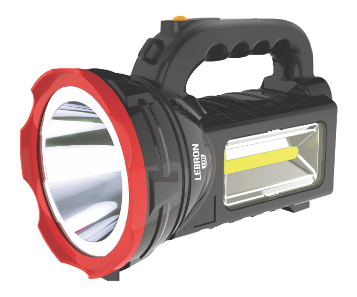 LED ліхтар прожекторний переносний акумуляторний LEBRON L-HL-78, ABS, 2W/4W+3W COB, 3000mAh
