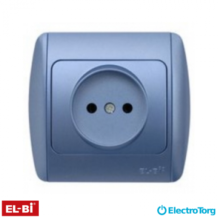 купить купить Розетка ZIRVE 1-я c нулем SL -M- синий с вставкой EL-BI  