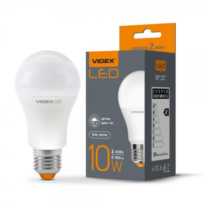 купить купить &quot;Сенсор&quot;LED лампа A60e 10W E27 4100K с сенсором освещения VIDEX  