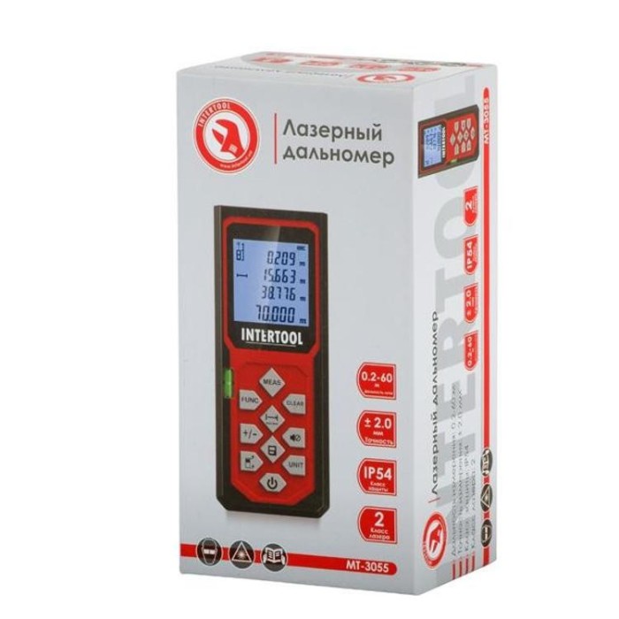 купить купить Дальномер лазерный 60 м INTERTOOL MT-3055  