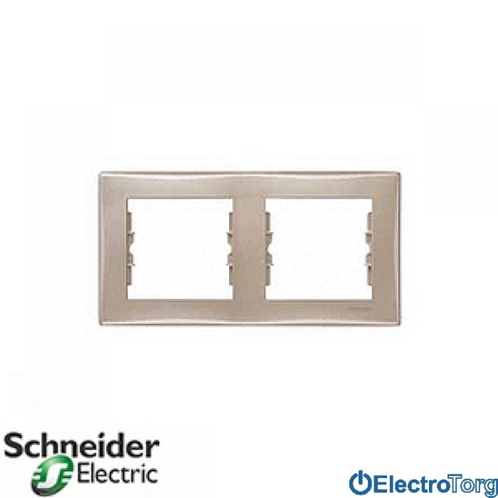 Рамка двойная горизонтальная титановая Sedna Schneider Electric (Шнайдер Электрик)