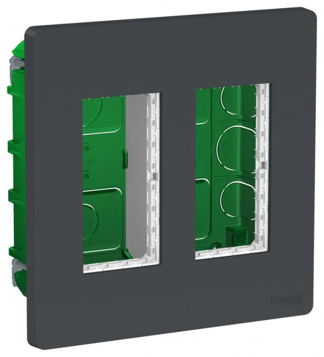 купить купить Блок unica system+ скрытая установка 2х2 антрацит Schneider Electric (Шнайдер Электрик)  