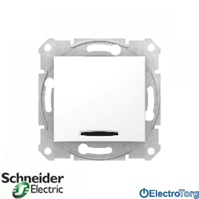 Выключатель 1-клавишный 10AX с индикатором белый Sedna Schneider Electric (Шнайдер Электрик)