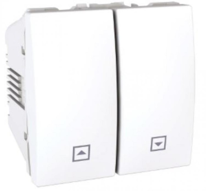 Выключатель для жалюзи с электронной блокировкой белый Unica Schneider