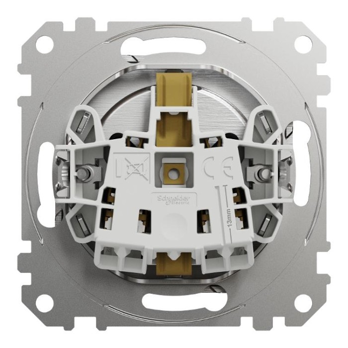 купить купить Розетка з заземленням та зі шторками Матовий алюміній Sedna Elements Schneider Electric  