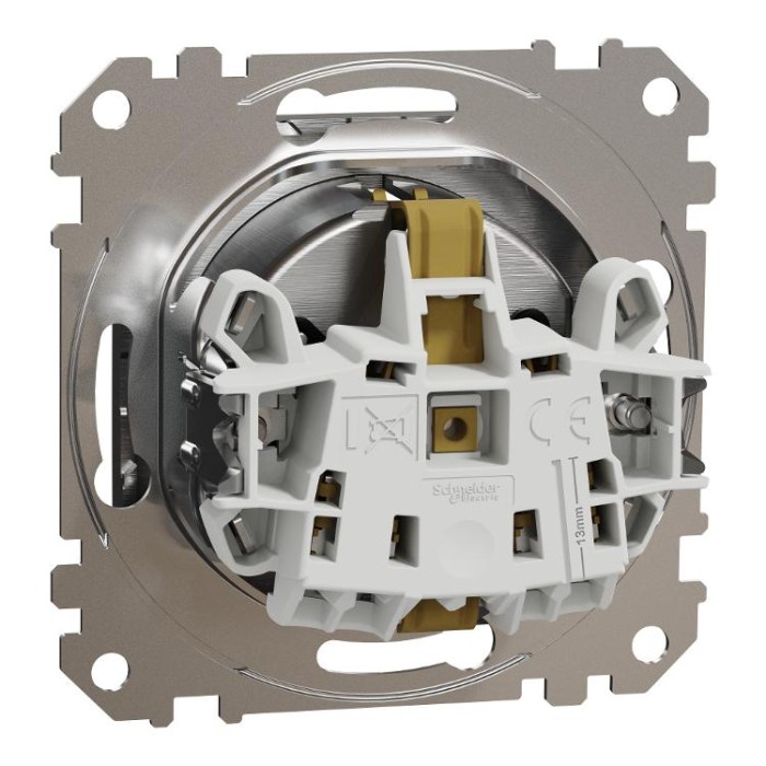 Розетка з заземленням та зі шторками Матовий алюміній Sedna Elements Schneider Electric