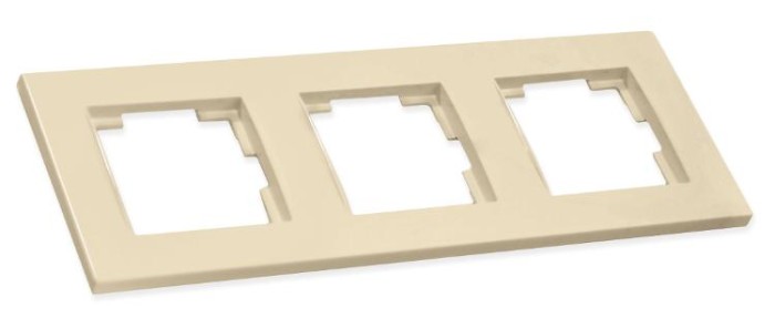 Рамка горизонтальна тримісна RITA, Mutlusan, крем, (2220 800 1302)