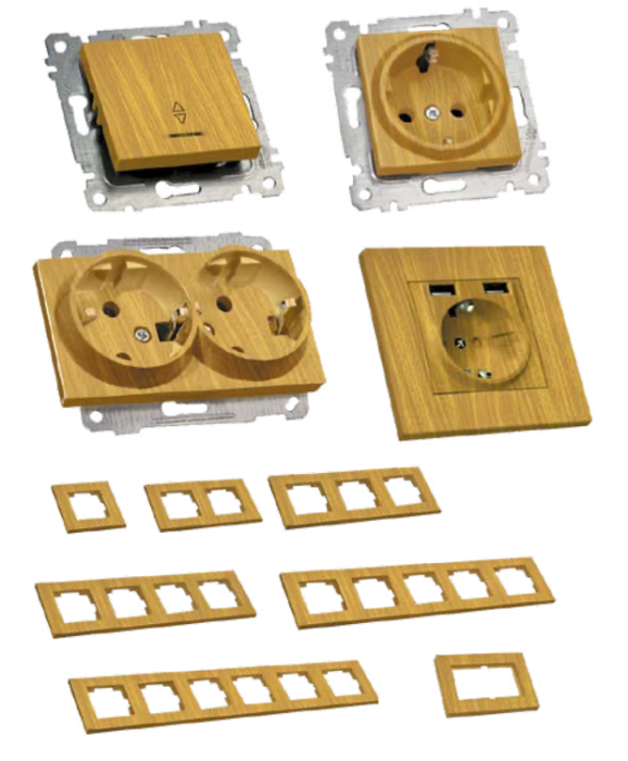 Рамка горизонтальна двомісна RITA, Mutlusan, &amp;quot;дуб&amp;quot;, (2220 800 1258)