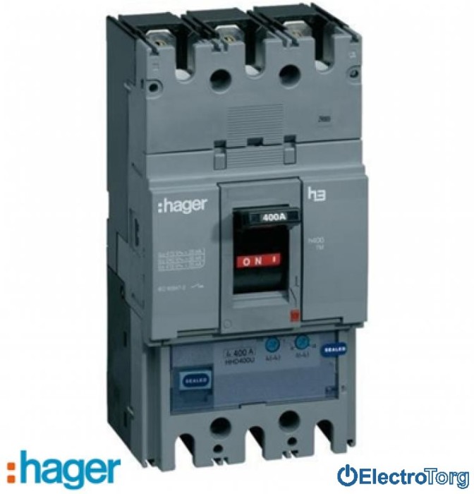 купить купить Автоматический выключатель h400, In=400A, 3p, 50kA, Т рег./ М рег. Hager (Хагер)  