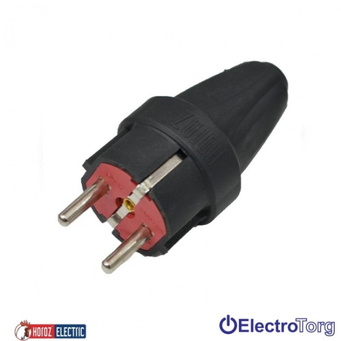 купить купить Вилка каучуковая с заземлением Horoz Electric  