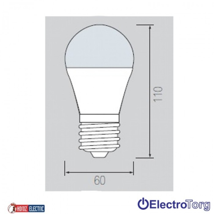 Лампа светодиодная SMD LED 10W А60 Е27 4200K Horoz Electric                              