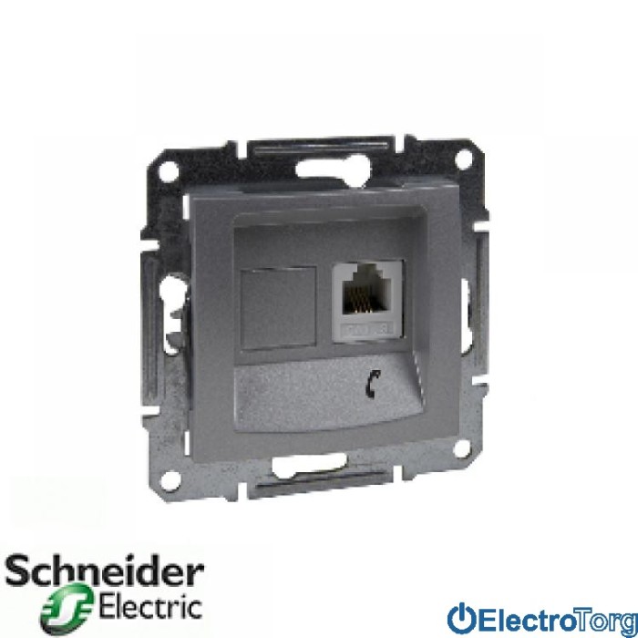Телефонная розетка алюминиевая Sedna Schneider Electric (Шнайдер Электрик)