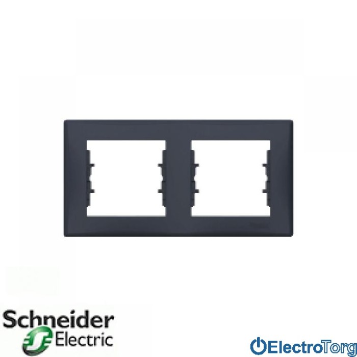 Рамка двойная горизонтальная графитовая Sedna Schneider Electric (Шнайдер Электрик)