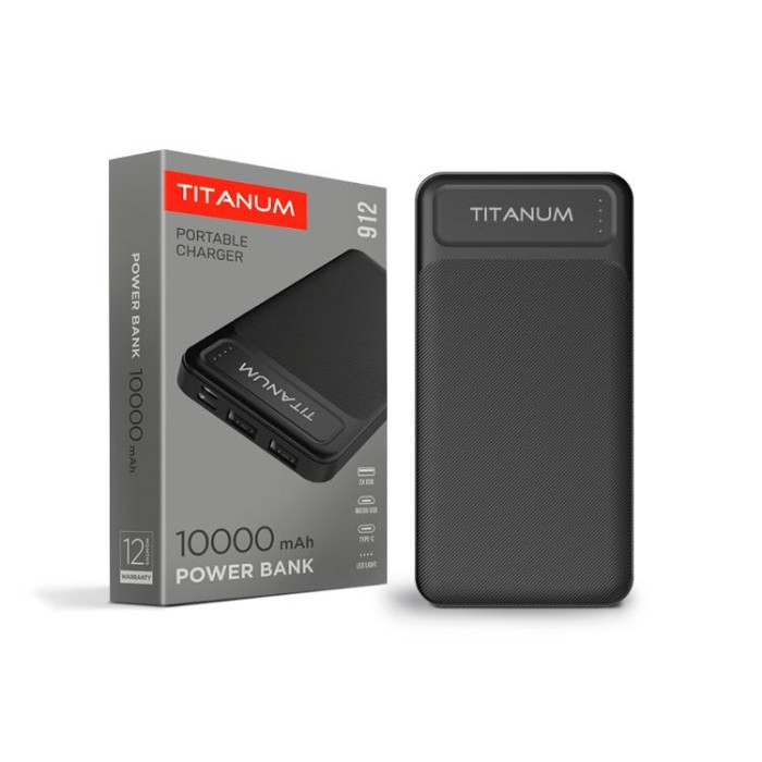 купить купить Повербанк TITANUM 912 Black 10000mAh  