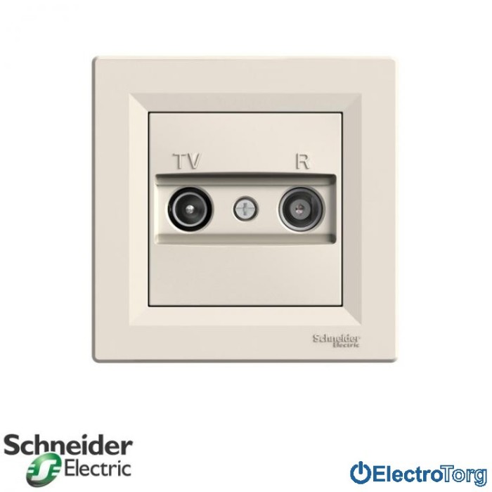 купить купить Розетка TV-R проходная (8 dB) кремовая Asfora Schneider Electric (Шнайдер Электрик)  