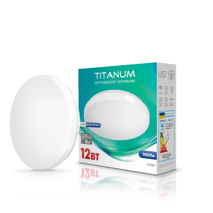 купить купить LED світильник настінно-стельовий TITANUM 12W 5000K  Матовий  