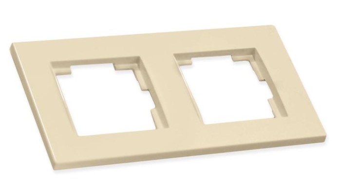 Рамка горизонтальна двомісна RITA, Mutlusan, крем, (2220 800 1202)