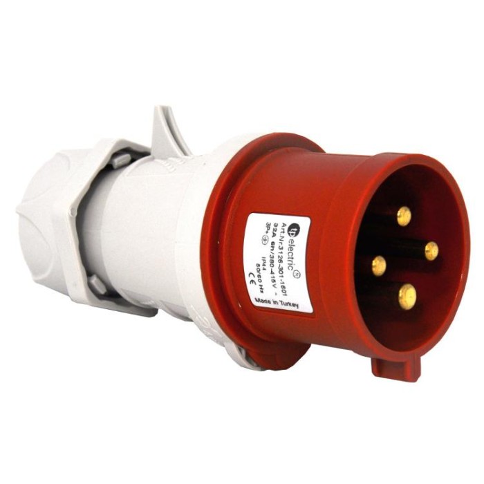 купить купить Вилка силова 32А/4 (3Р+РЕ) IP44, TP electric (3126-301-1601)  