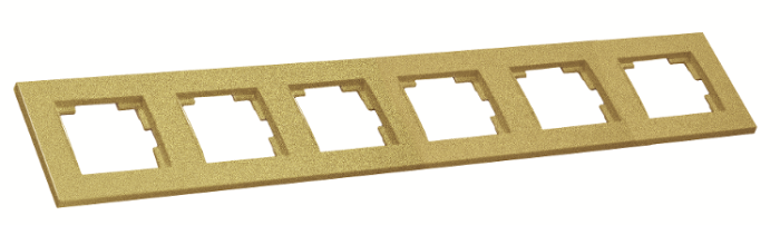 Рамка горизонтальна шестимісна RITA, Mutlusan, &amp;quot;золото&amp;quot;, (2220 800 1680)