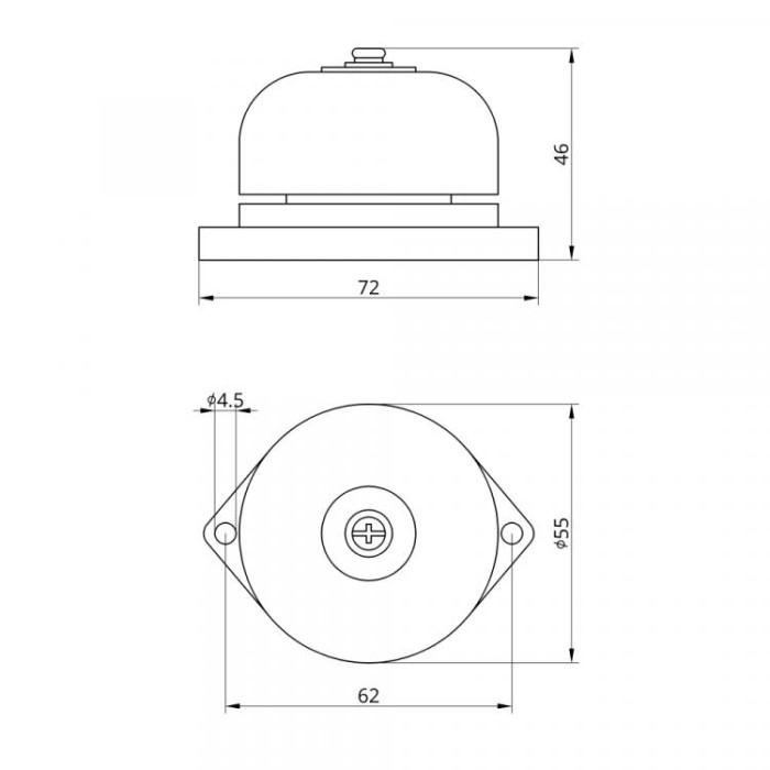 Дзвоник гучного бою EBL-5501 (55мм) IP-30 Takel