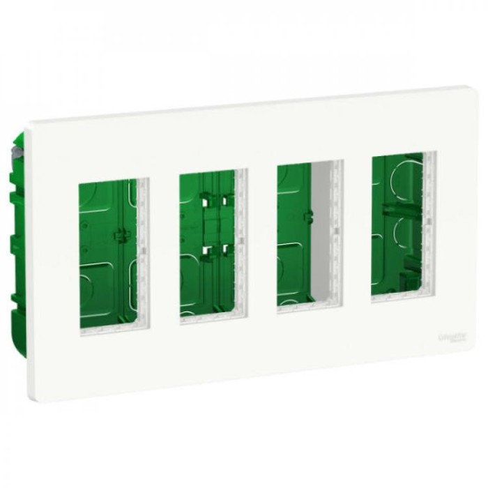 купить купить Блок unica system+ скрытая установка 4х2 белый Schneider Electric (Шнайдер Электрик)  