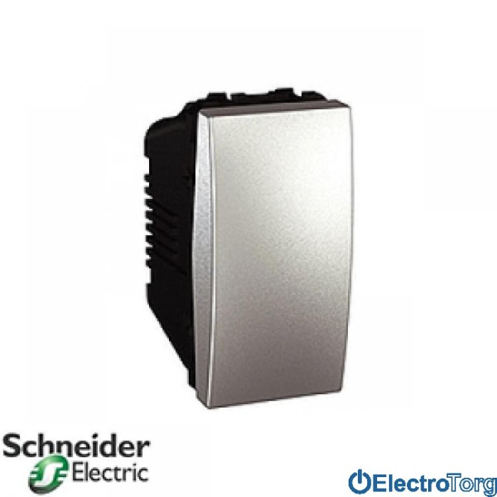 Выключатель 1-клавишный 16AX алюминиевый Unica Schneider