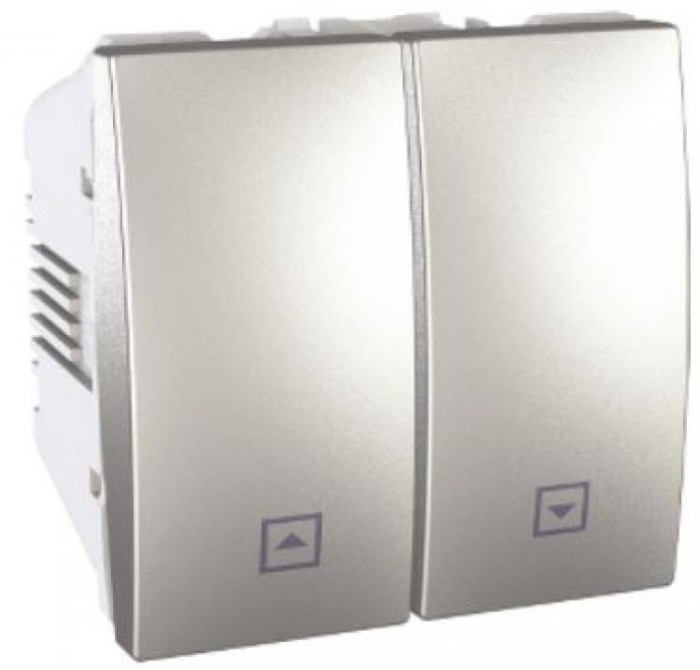 Выключатель для жалюзи с электронной блокировкой алюминиевый Unica Schneider