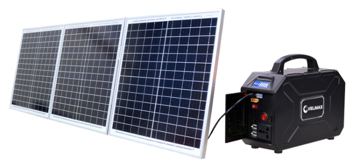 Портативна зарядна станція VELMAX V-PPS-200sp 200W акум.свинц кисл Lead-acid30Ah з сонячн панел3х30W