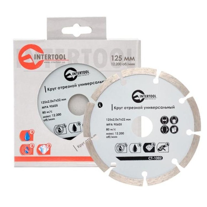 купить купить Диск отрезной сегментный, алмазный 125 мм, 16-18% INTERTOOL CT-1002  