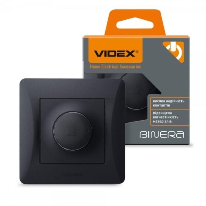 купить купить Диммер 600Вт черный графит VIDEX BINERA  