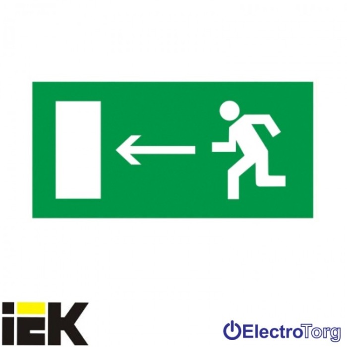 Самоклеющая этикетка 100х50 мм &quot;Направление к эвакуационному выходу налево&quot; ИЭК