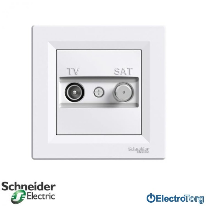 купить купить Розетка TV-SAT проходная (8 dB) белая Asfora Schneider Electric (Шнайдер Электрик)  