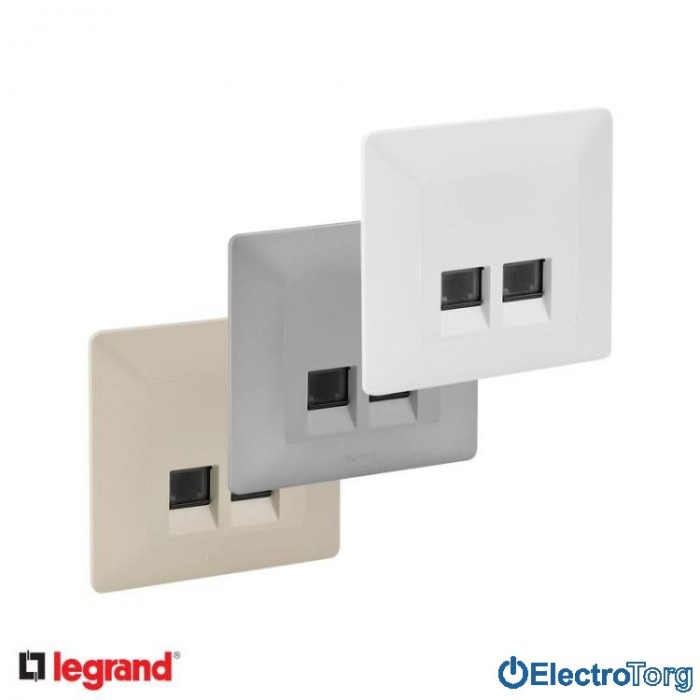 купить купить Розетка компьютерная RJ45 6 UTP двойная в сборе Valena LIFE Legrand  