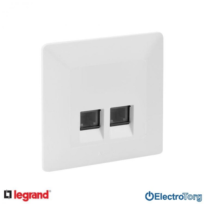 купить купить Розетка компьютерная RJ45 6 UTP двойная в сборе Valena LIFE Legrand  