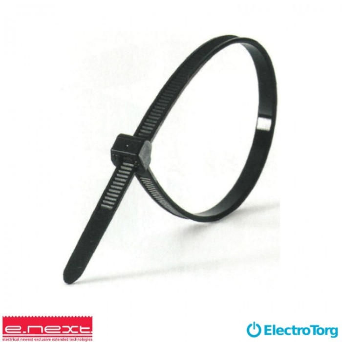 купить купить Кабельная стяжка (хомут) e.ct.stand.300.5.black (100шт), черная e-next  